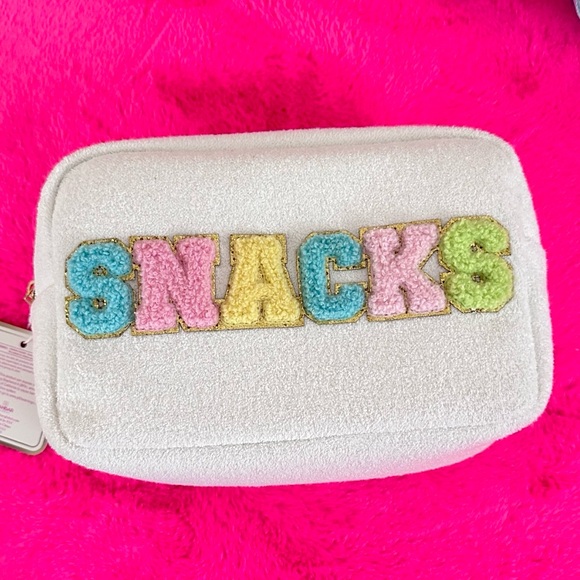🦋Gloss & Glo Terry Cloth SNACKS 🏊 white  pouch - Picture 6 of 6